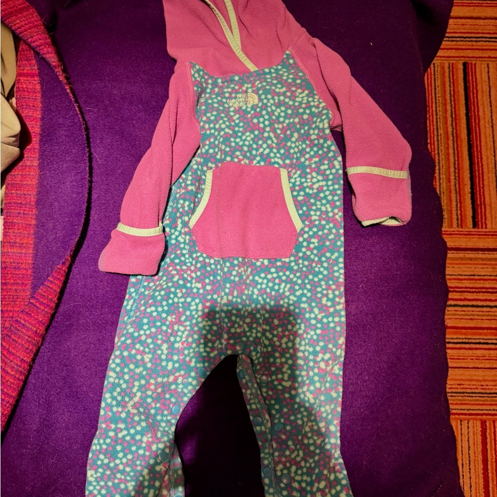 The North Face Purple and Teal Fleece Jacket